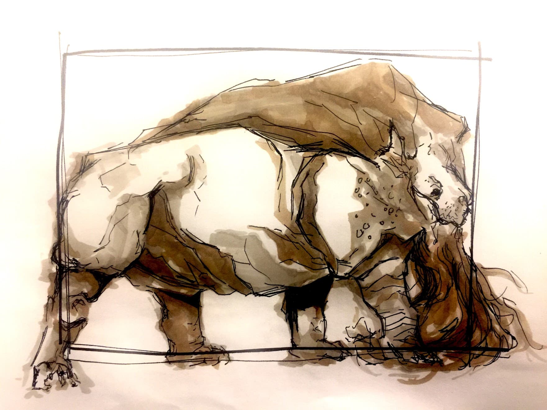 Practice for speculative biology, trying to mimic field sketches.